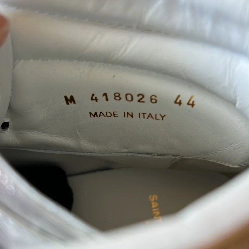 Saint Laurent Court Classic High Top Patent Leather Sneaker Metallic Size 44 - Picture 4 of 9